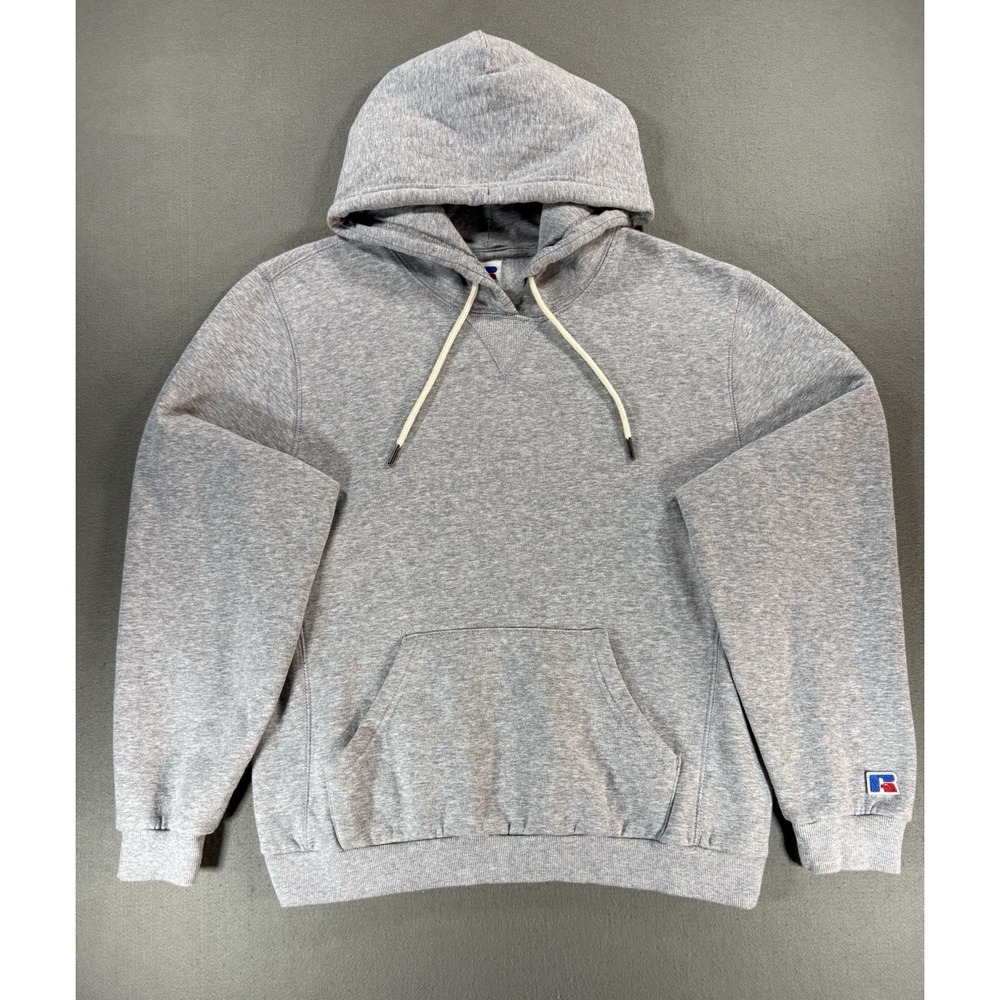 Russell Athletic Women Size M Vintage Pullover Blank Gray Hoodie Cozy Fleece